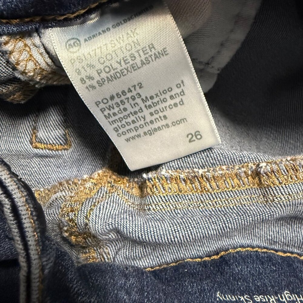 AG Farrah Ankle High Rise Skinny Jeans Size 26 Blue Denim - Picture 5 of 9